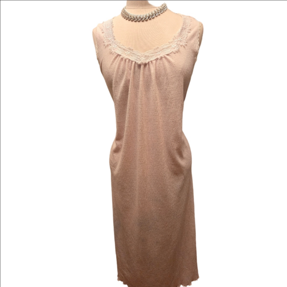 Vintage Vanity Fair Nightgown Cream Lace Trim Cottagecore Slip